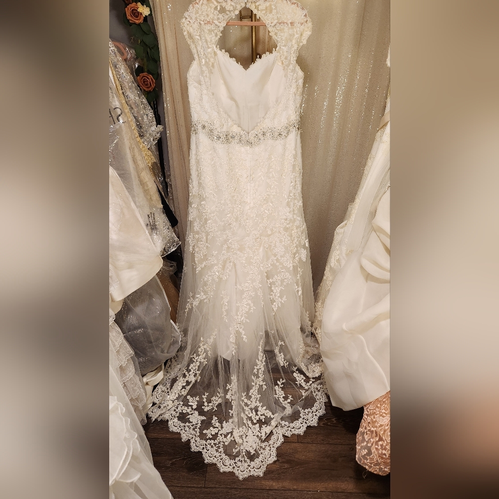 Jasmine Collection Ivory A Line Altered Wedding Gown - Picture 6 of 12